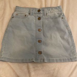 Jean button down skirt
